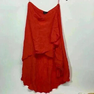 Top shop size 6 orange skirt short to long